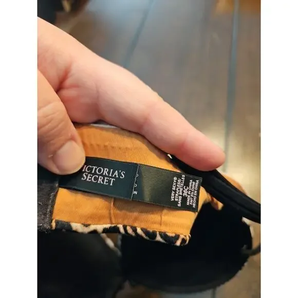 Victoria's Secret Very Sexy Strapless Cheetah Print Bra 36c Brown Black White - Picture 4 of 10